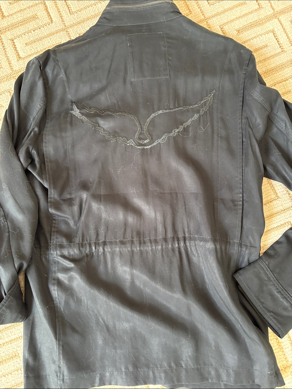 Zadig & Voltaire Black Wings-Embroidered Lightweight Jacket